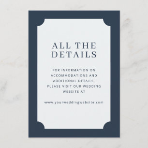 Elegante Navy-Minimalist-Rahmen Begleitkarte