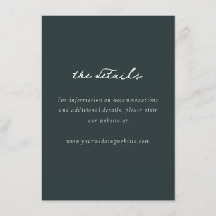 Elegante Navy Minimalistische Kalligrafie Begleitkarte