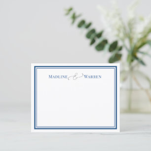Elegante Navy-Paar-Namen Personalisierte Notizkart Mitteilungskarte