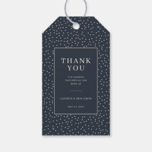 Elegante Navy-Punktmuster Geschenkanhänger
