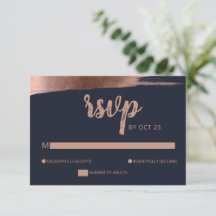 Elegante Navy Rose Gold Einfache Moderne Hochzeit