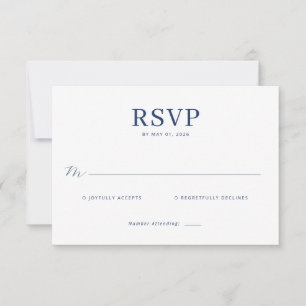 Elegante Navy-RSVP-Karte RSVP Karte