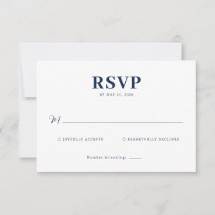 Elegante Navy-RSVP-Karte RSVP Karte