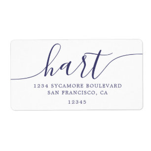 Elegante Navy-Schrift Familienadresse
