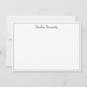Elegante Navy Script Border Personalisiert Mitteilungskarte