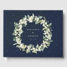 Elegante Navy Snowberry+Eucalyptus Wreath Wedding
