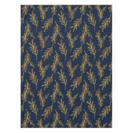 Elegante Navy und Gold Floral Sprig Tischtuch Tischdecke