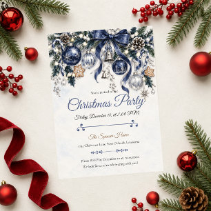 Elegante Navy-Weihnachtsfeier Einladung
