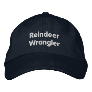 Elegante Navy-Weihnachtsmann-Rentier-Wrangler Bestickte Baseballkappe