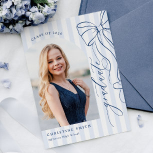 Elegante Navyblaue Abschluss-Einladung Einladung