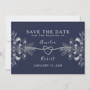 Elegante Navyblaue Hochzeit - Merken Sie sich den Save The Date