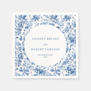 Elegante navyblaue Toile-Rosen personalisierte Hoc Serviette