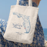 Elegante Neapel Florida Wedding Welcome Tote Bag Tragetasche<br><div class="desc">Herzlich willkommen in Neapel, FL, mit unseren charmanten Taschen für Hochzeitsfeiern mit einem marineblau blauen Florida-Kartenthema. Diese Taschen eignen sich hervorragend, um während ihres bleibe Gaumen und Wesentliches zu halten. Diese Tasche sind ideal für Orte wie LaPlaya Beach Resort, Neapel Grande Beach Resort und Edgewater Beach Hotel und tragen zu...</div>
