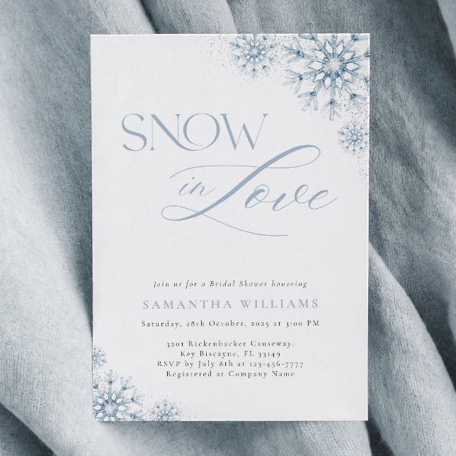 Elégante neige en amour nuptiale douche Invitation (Créateur téléchargé)