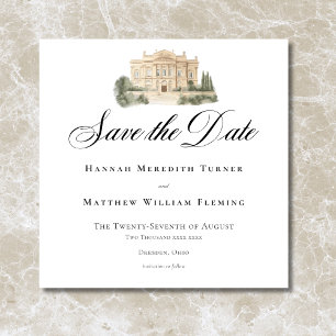 Elegante neoklassizistische Vintage-Szenen Hochzei Save The Date