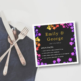 Elegante Neon Colors Rose Moderne Blumenhochzeit Serviette