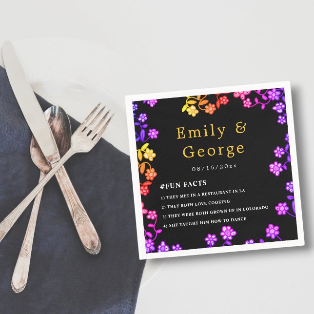 Elegante Neon Colors Rose Moderne Blumenhochzeit Serviette (Von Creator hochgeladen)