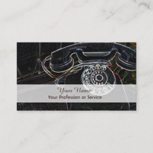 Elegante Neon Pop-Art Retro-Telefon Business Card Visitenkarte