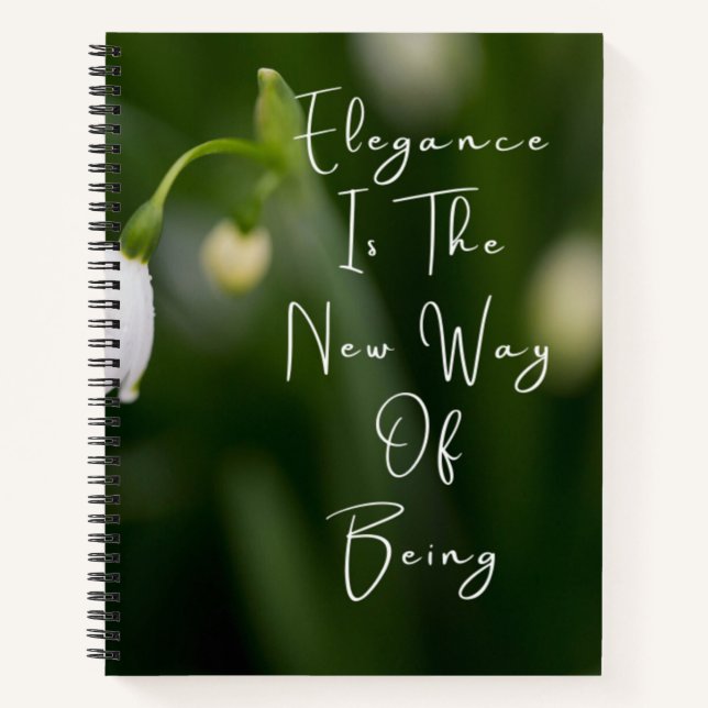 Elegante neue Art, ein Notebook mit weißer Blume z Notizbuch (Vorderseite)