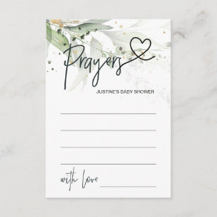 Elegante Neutral Baby Shower Game Gebet Card Herz Begleitkarte