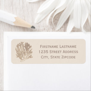 Elegante neutrale Beige-Ozeankorallen-Rücksendeadr