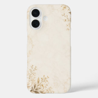 Elegante neutrale Blumen-Handyhülle | Luxuriöse Bo iPhone 16 Hülle
