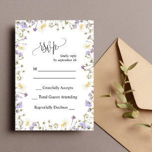 Elegante, neutrale, blumeneigene RSVP-Karte Einladung