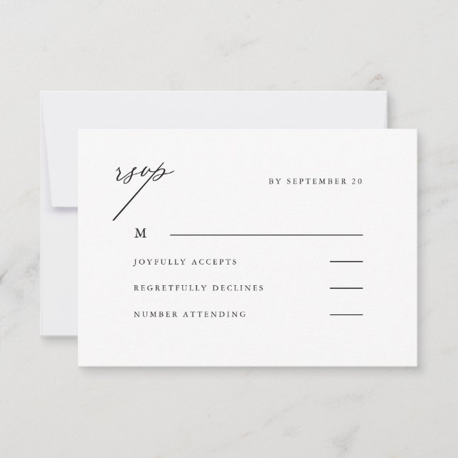 Elegante neutrale Hochzeit Rsvp Karte (Vorderseite)