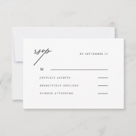 Elegante neutrale Hochzeit Rsvp Karte