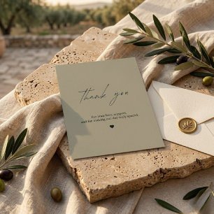 Elegante neutrale Hochzeits-Dankeskarten Dankeskarte