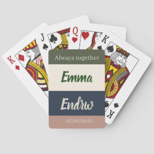 Elegante neutrale Hochzeitsfarbe /Personalisiertes Spielkarten
