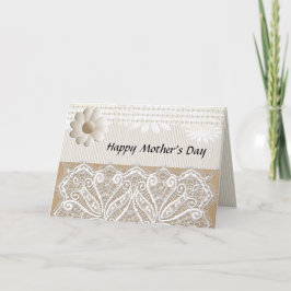 Elegante neutrale Lacy Mother-Tageskarte Feiertagskarte