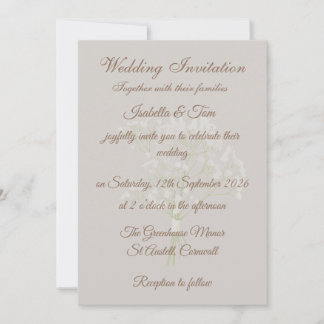 Elegante neutrale Schrift Hochzeitseinladung, Klei Einladung
