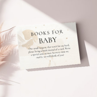 Elegante neutrale Storch-Bücher fürs Baby Begleitkarte