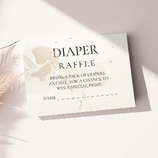 Elegante neutrale Storch-Windeln-Raffle-Beilagekar Begleitkarte