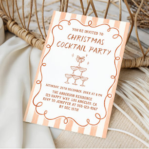 Elegante neutrale Weihnachts-Cocktailparty Einladung