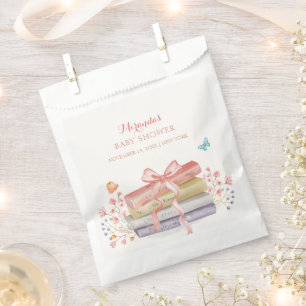 Elegante New Chapter Floral Bow Book Baby Shower Geschenktütchen