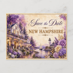 Elegante New Hampshire Save-the-Date-Hochzeits-Ein Postkarte