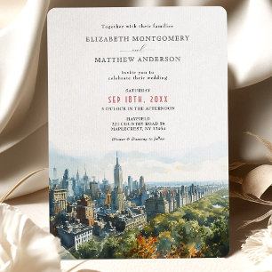 Elegante New Yorker Skyline-Hochzeitseinladung Einladung