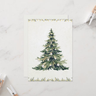 Elegante Nicht-Foto-Weihnachtsbaum-Wasserfarbe Karte
