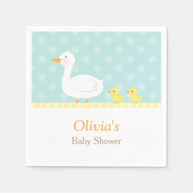 Elegante Niedlich Duck Twins Baby Duwer Party Supp Serviette (Vorderseite)