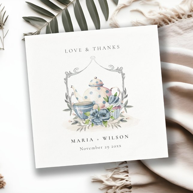 Elegante Niedliche Aqua Blue Blumenstrauß Teatro S Serviette (Von Creator hochgeladen)