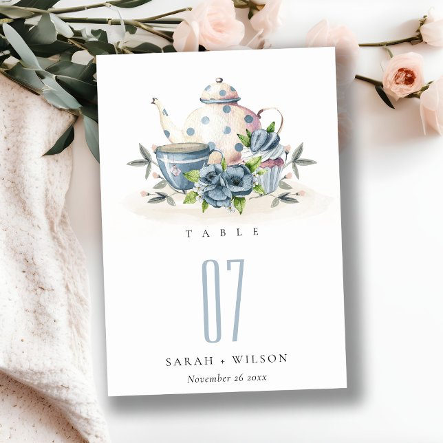 Elegante Niedliche Aqua Blue Blumenstrauß Teatro S Tischnummer (Von Creator hochgeladen)