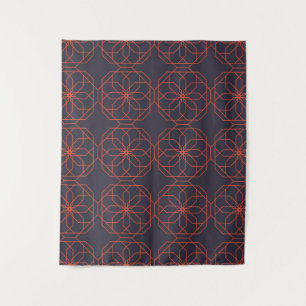 Elegante, niedliche, einfache geometrische Blume Wandteppich