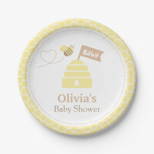 Elegante niedliche Hummel-Baby-Shower-Artikel Pappteller