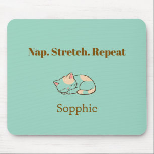 Elegante Niedliche Katzenliebhaberin Modische Klas Mousepad