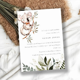 Elegante Niedliche Koala Foliage Babydusche laden  Dankeskarte