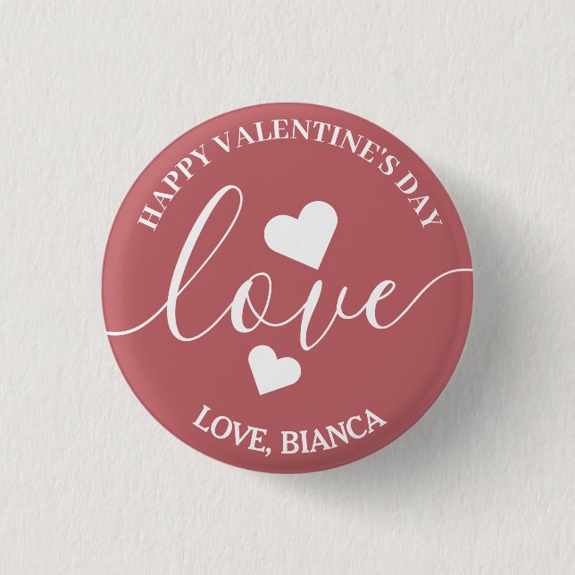 Elegante Niedliche Liebe Button (Vorderseite)