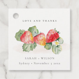 Elegante Niedliche Red Strawberry Leafy Foliage We Geschenkanhänger