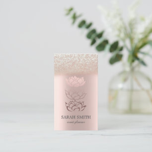 Elegante Niedliche Rose Gold Diamonds Lotus Visitenkarte